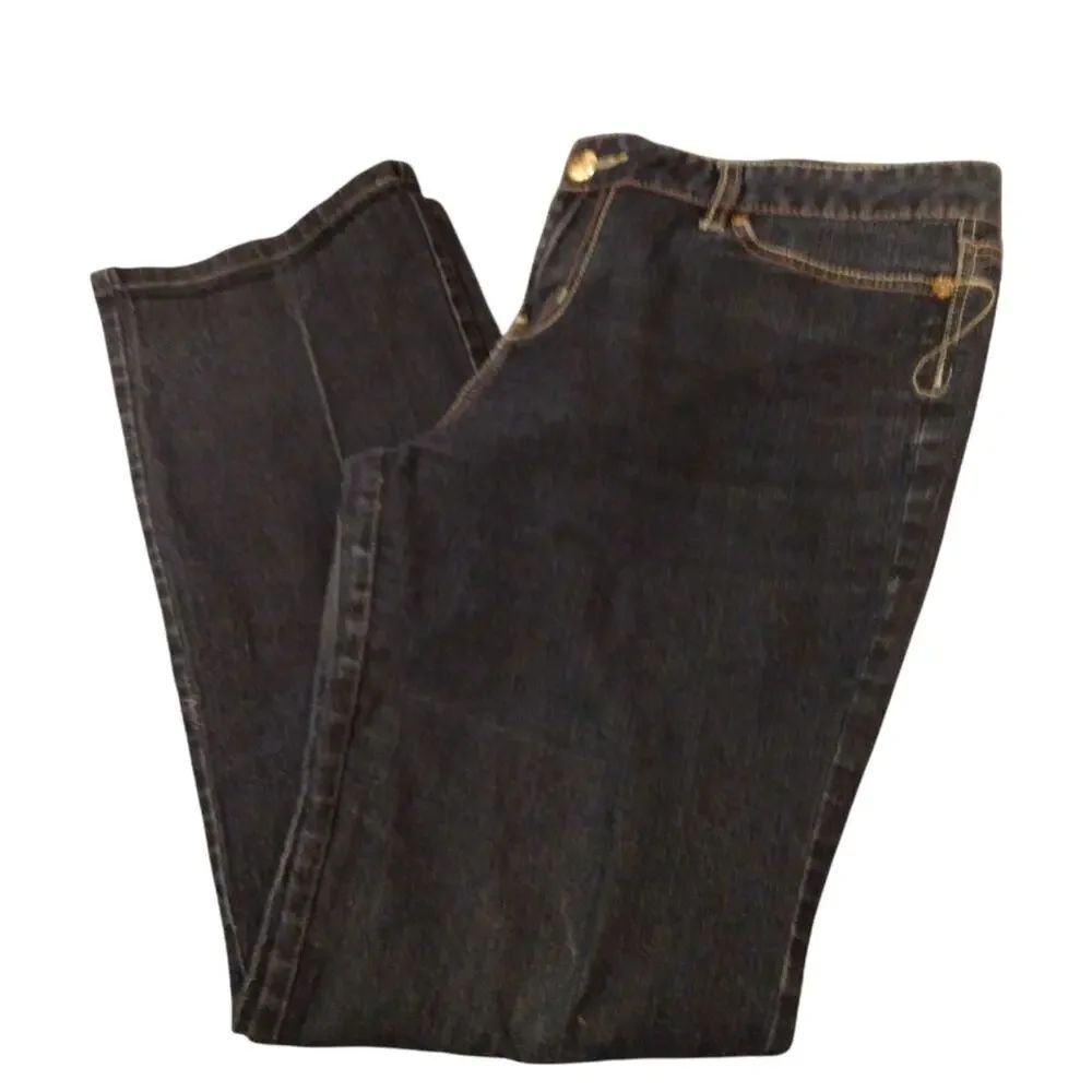 Stylish Enyce Women's Embroidered Blue Boot Cut Jeans - Size: 15
